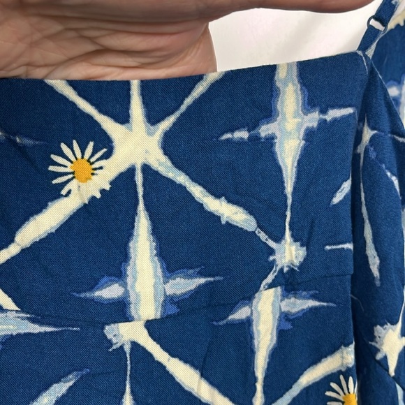 Urban Outfitters Womens Sundress Mini SP Blue White Daisy Print Babydoll Flowy - Picture 8 of 12